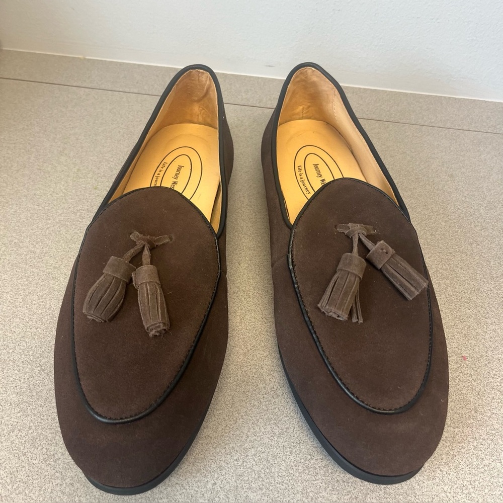 Men’s Brown Tassel Accent Loafers by Journey West Sz 9.5 NWOT
